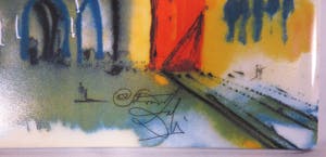 Niet of onleesbaar gesigneerd - Naar Salvador Dalí, Porseleinen Plaquette "Place Saint Marc a Venise" kopen? Bied vanaf 1!