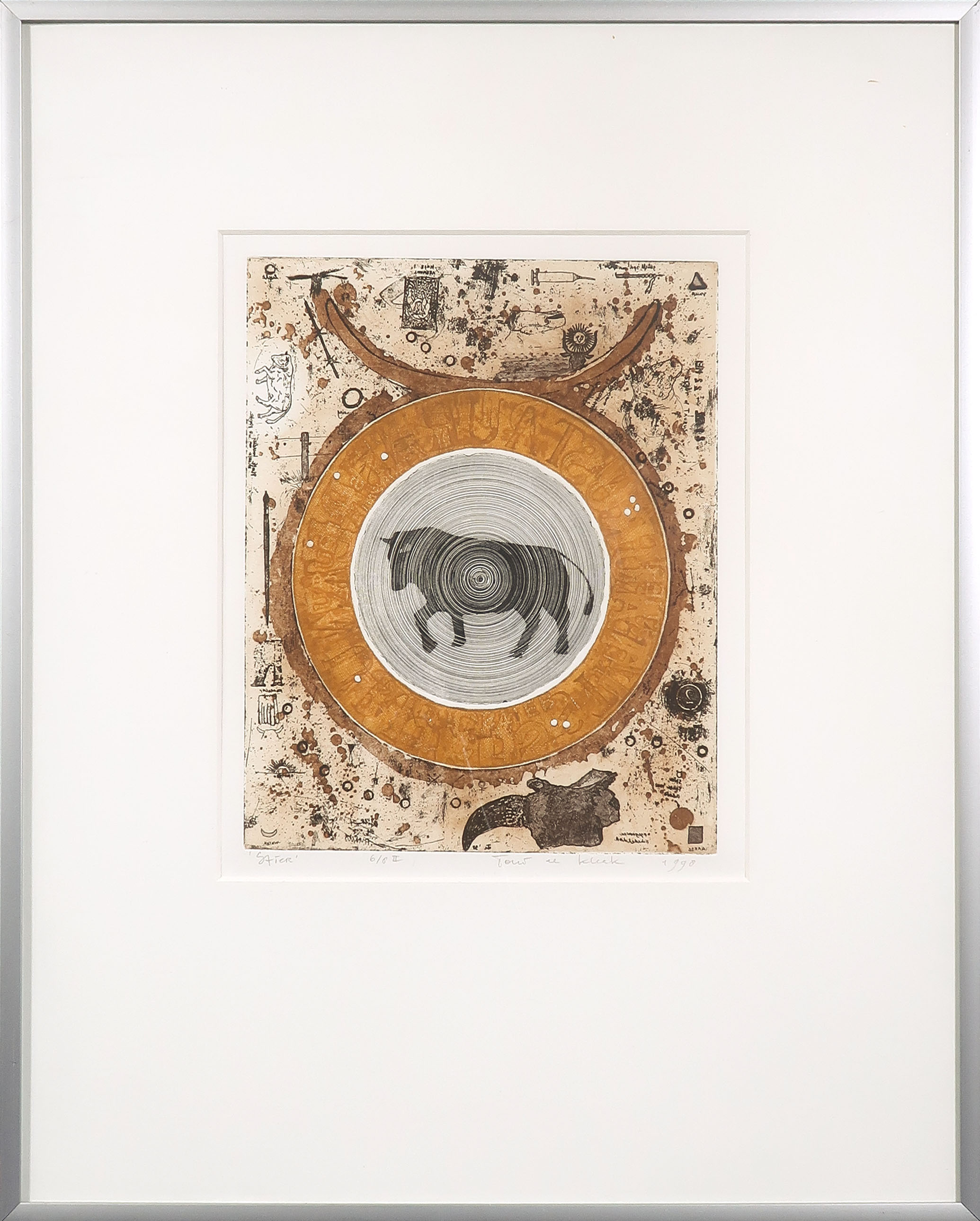 Toni de Klerk - Kleurenets, Stier - Ingelijst kopen? Bied vanaf 20!