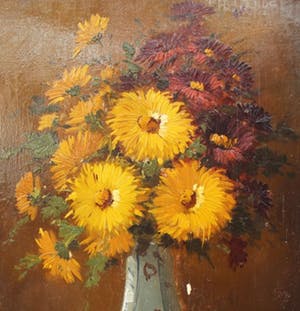 Tilly Moes - Stilleven met chrysanten in vaas kopen? Bied vanaf 95!