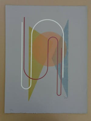 Cesar Domela - GEOMETRISCHE ABSTRACTIE / KLEURLITHO / 66x50cm / SIG kopen? Bied vanaf 120!