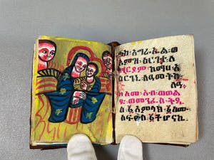 Ethiopie - Ethiopia - Handwritten Coptic Manuscript with handpainted icons. kopen? Bied vanaf 75!
