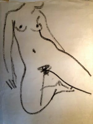 Jan Jongert - Naakte vrouw - Houtskooltekening kopen? Bied vanaf 45!