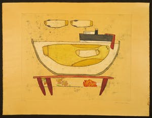 Ellen van Toor - Ets en collage, Ruimte van een beperking kopen? Bied vanaf 1!