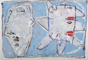 Onno de Graaf - Monoprint op Japans papier, Heuzenman - Ingelijst kopen? Bied vanaf 1!