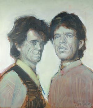 Peter Donkersloot - Acryl en potlood op doek, Mick & Keith - Ingelijst (Zeer groot) kopen? Bied vanaf 1!