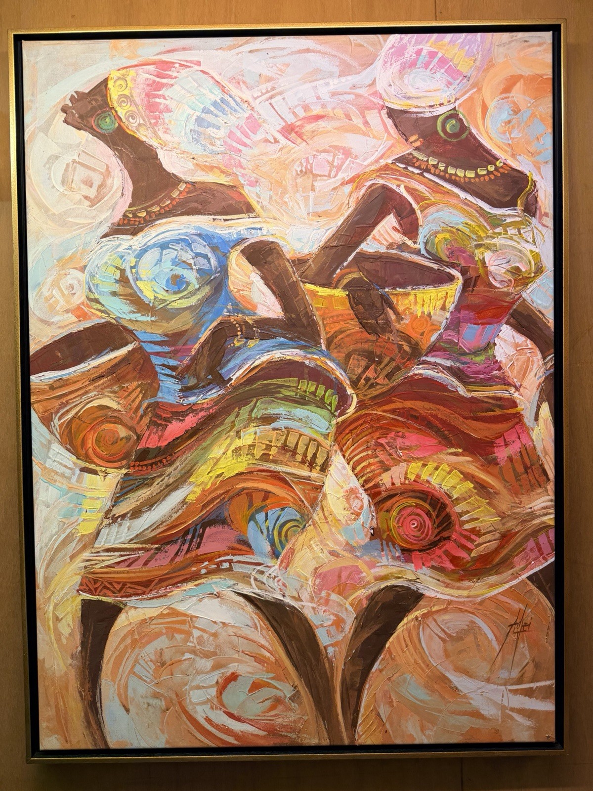 AcheterGodwin Adjei Sowah - Large African painting "swinging" - Ghana? Enchérissez de 245!