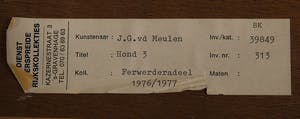Johan van der Meulen - Hond 3 - 1976 - acryl- en lakverf op hout - BKR Ferwerderadeel kopen? Bied vanaf 20!