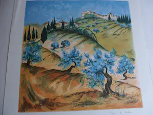 Buy Marie de Valon - Litho, "Provençaals landschap"? Bid from 30!