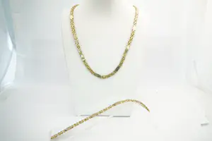 50 - Massieve SET 18 Krt  bi-color gouden (collier & armband) -  konings schakel kopen? Bied vanaf 5950!