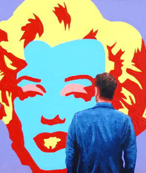 Gerard Boersma - Marilyn (Man genietend van schilderij Andy Warhol) kopen? Bied vanaf 125!