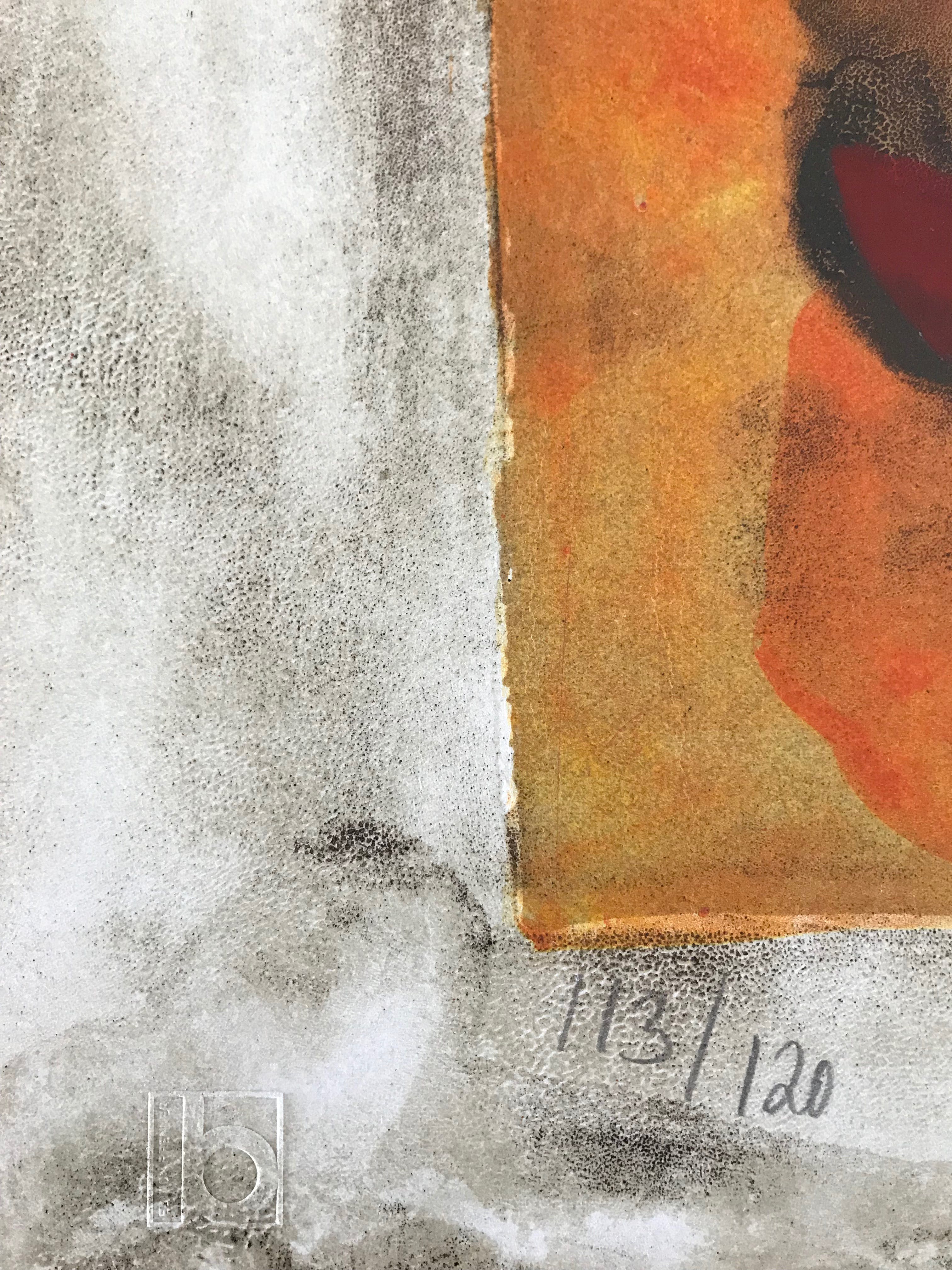 Niet of onleesbaar gesigneerd - Fraaie kleurrijke zeefdruk - Zonder Titel - 113/120 kopen? Bied vanaf 1!