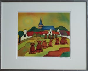 Toon Tieland - Handgesigneerde prent , “De koperen zomer” - ingelijst – 1990 kopen? Bied vanaf 1!