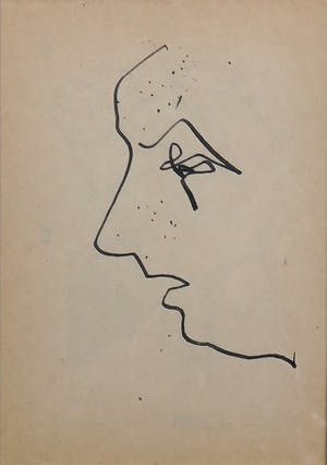 Siep van den Berg - Lot van drie pentekeningen, Drie mannen - Ingelijst kopen? Bied vanaf 35!