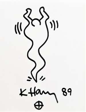 Keith Haring - Ghost figure- 1986 verkocht voor € 2400!