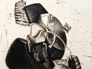 Jan Prins - Grote & fraai uitgewerkte - unica 2e staat - Ets "Paardeval" kopen? Bied vanaf 32!