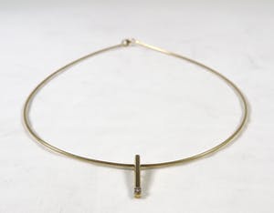 14K Goud - Collier met diamant bezette hanger (inclusief certificaat) kopen? Bied vanaf 170!