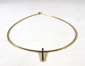 14K Goud - Collier met diamant bezette hanger (inclusief certificaat) verkocht voor € 170!