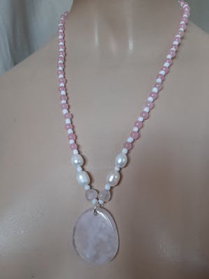 Zilver925 met echte parel,rozenkwarts,roze jade kopen? Bied vanaf 25!