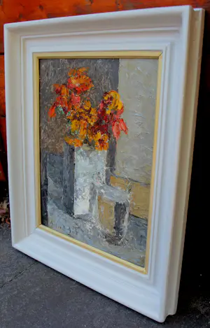 Alfred Lob - Ingelijste olieverf op board: Bloemstilleven kopen? Bied vanaf 299!