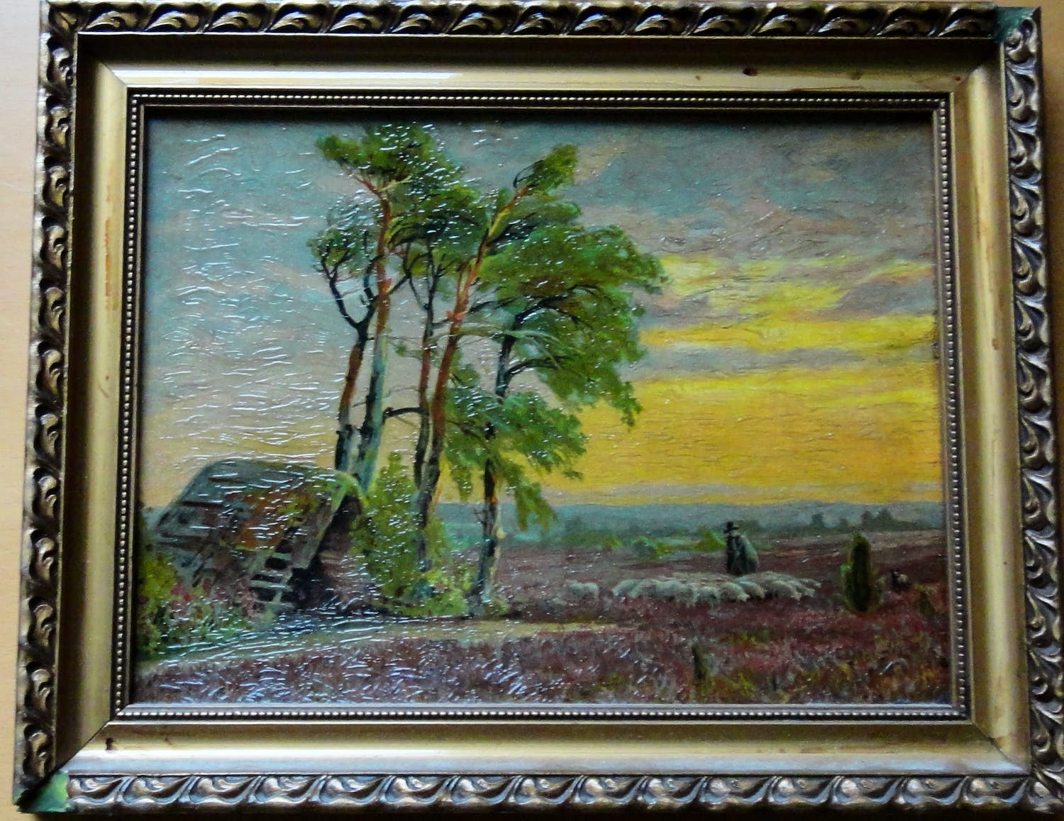 Niet of onleesbaar gesigneerd - Schilderij schaapherder kopen? Bied vanaf 1!