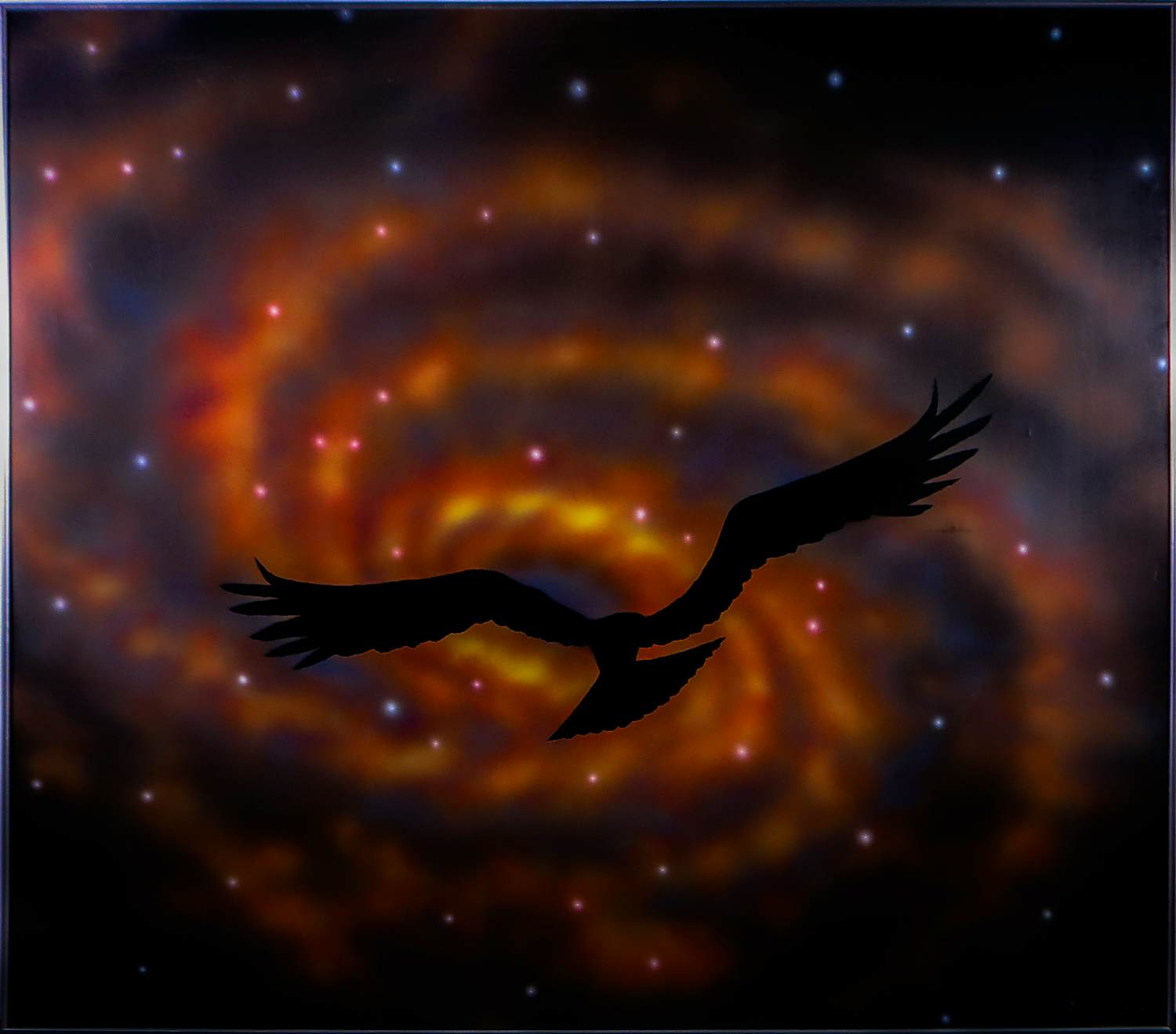 Johan Zitman - Spuitbus op doek, Spiraal stelsel - Ingelijst (Zeer groot) kopen? Bied vanaf 200!