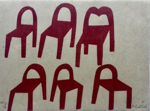 Klaas Gubbels - houtdruk ‘Les Chaises’ - 2000 - oplage X kopen? Bied vanaf 225!