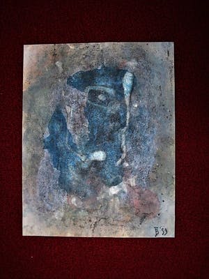 Jan Battermann - Grote Abstracte Gouache van Amsterdamse graficus, kunstschilder, illustrator kopen? Bied vanaf 10!