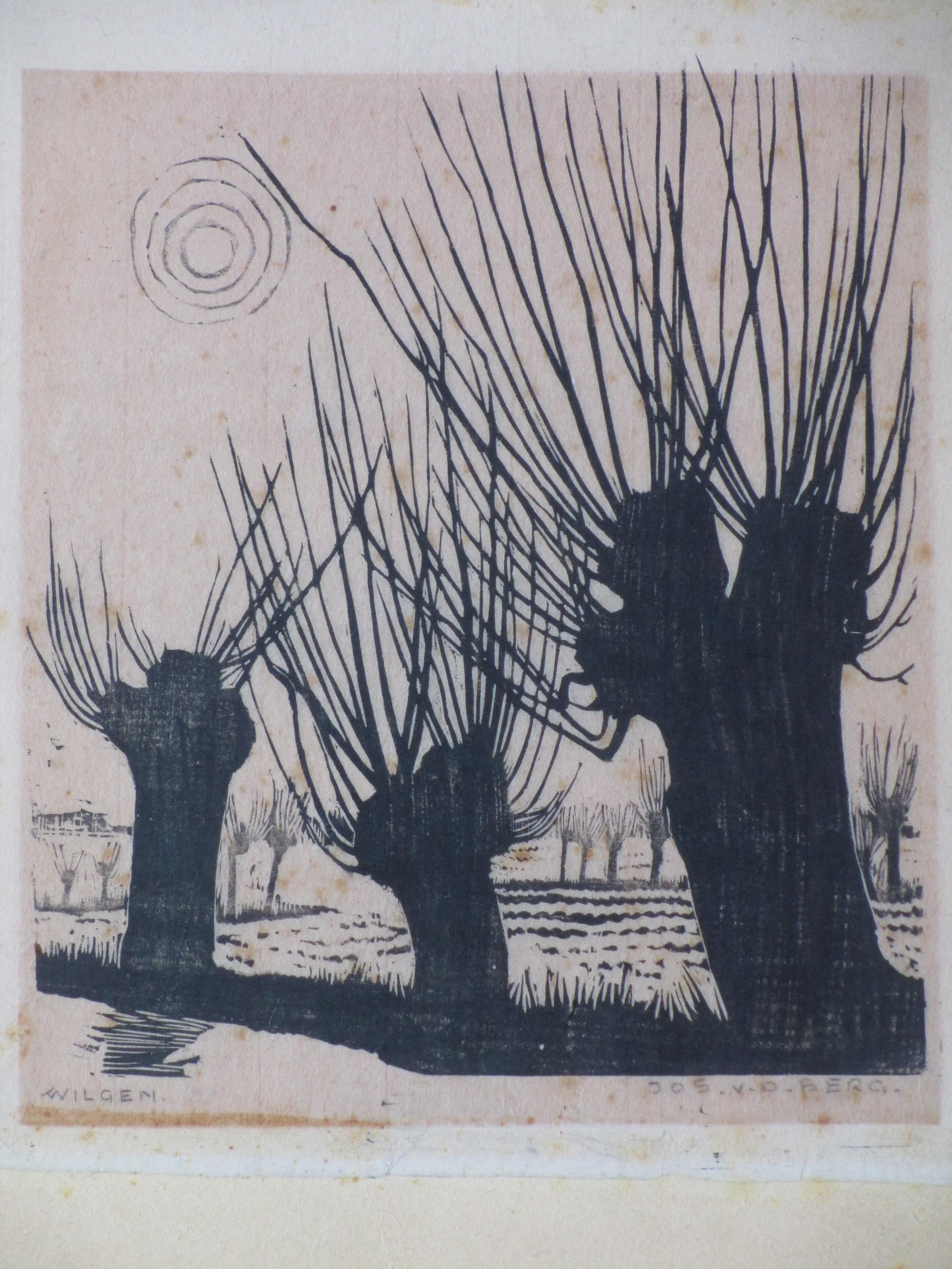 Jos van den Berg - Wilgen - Houtsnede verkocht voor € 1!