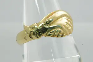 57 - Grote en fraai bewerkte 18 krt geel gouden Surinaamse vriendschaps-ring kopen? Bied vanaf 480!