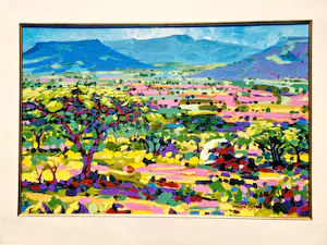 Niet of onleesbaar gesigneerd - Zuid-Afrika 1995 - olieverf - Landschap tafelberg Kaapstad" gesigneerd - GROOT!! kopen? Bied vanaf 1!