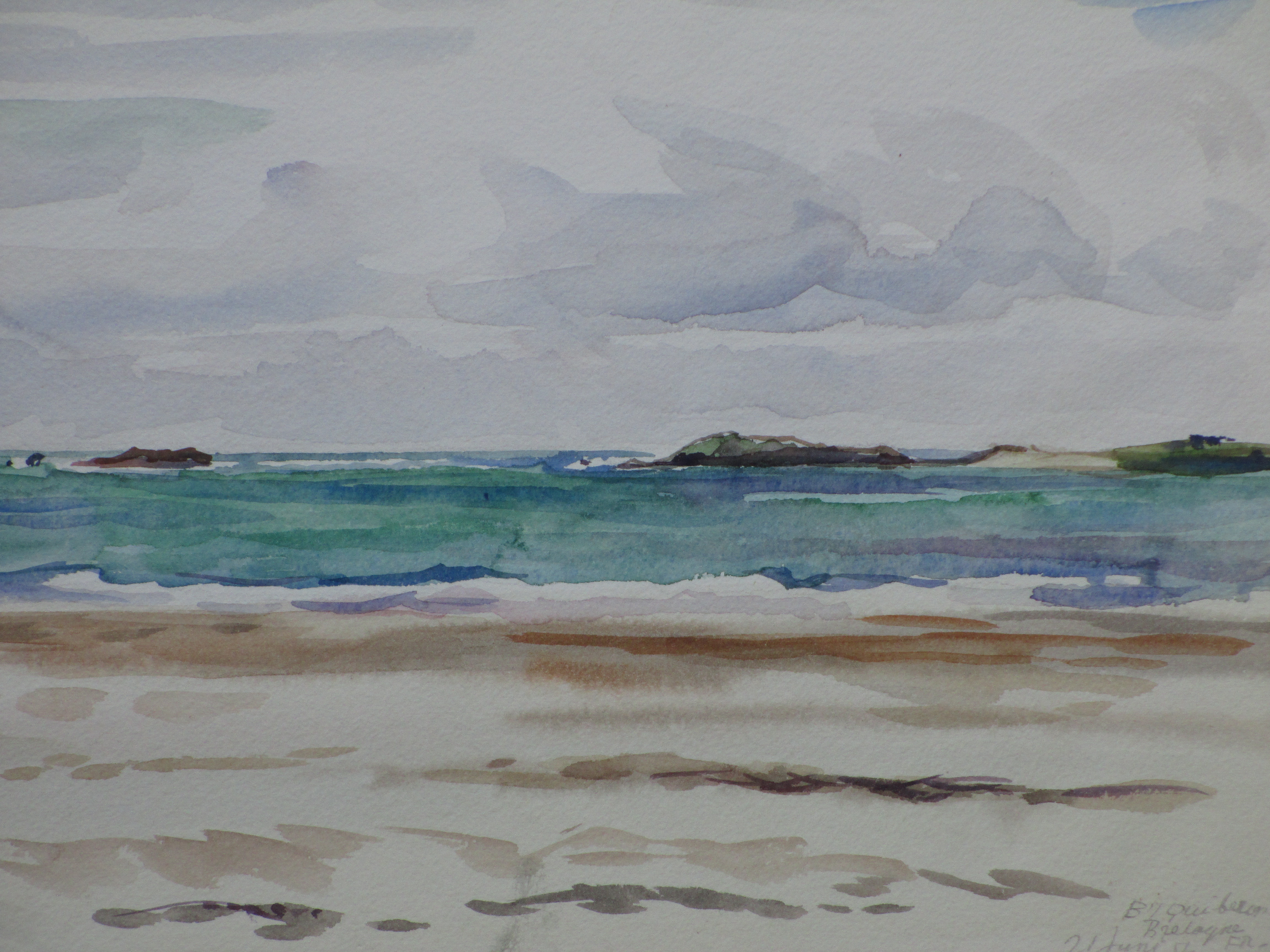 Han Krug - Bij Quiberon Bretagne - Aquarel kopen? Bied vanaf 25!