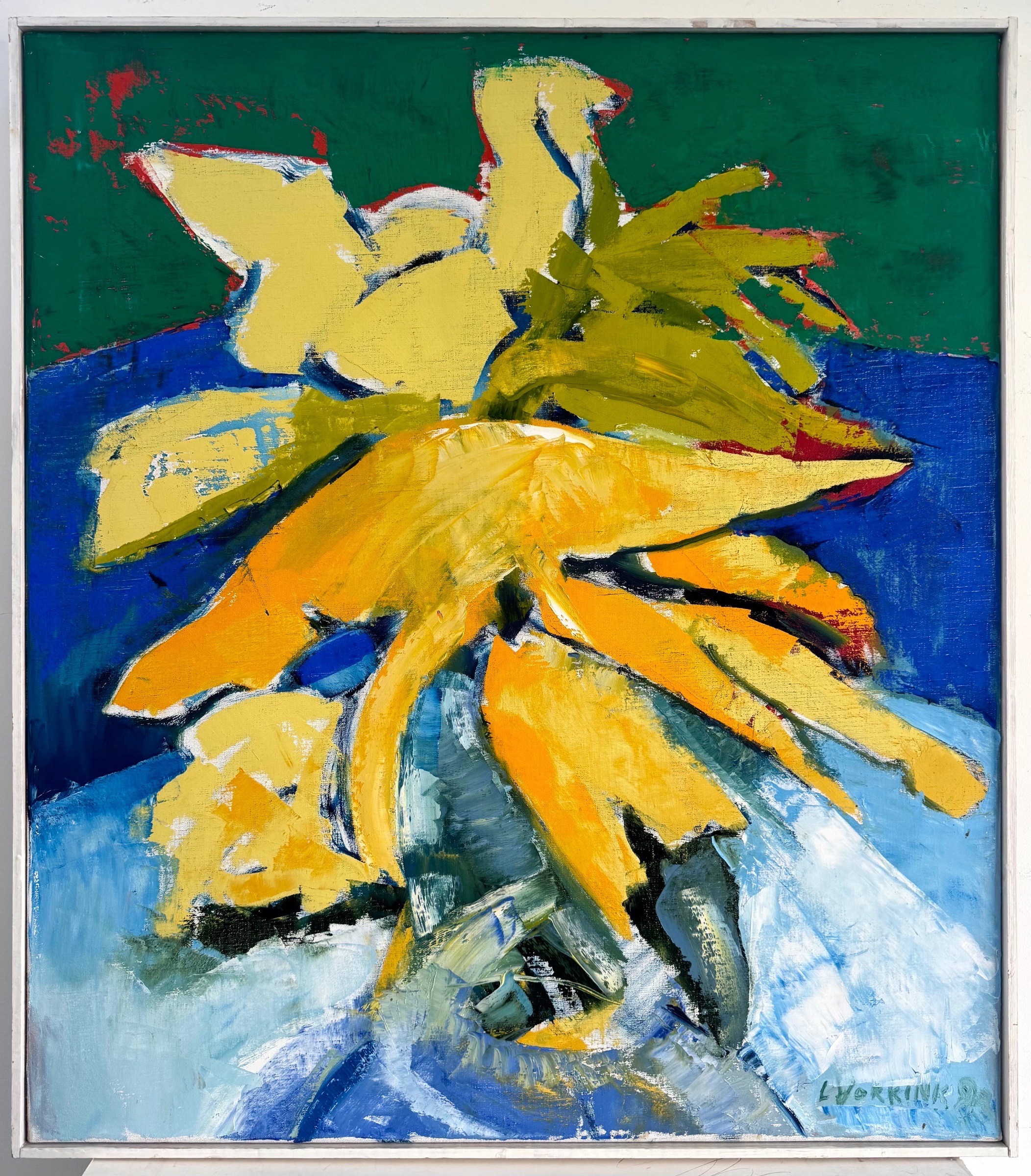 Buy Louis Vorkink - Vogelbloem - Olie op doek - Gesigneerd - 80x70 cm - 1983? Bid from 80!