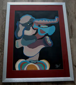 Karel Appel - Ingelijste houtgravure uit de circusserie (nette lijst!) - 1978 kopen? Bied vanaf 1850!