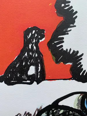 Corneille - handgesigneerde kleurenzeefdruk | 'Deux fois un chien' | 1975 kopen? Bied vanaf 200!