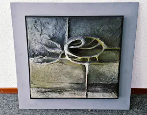 Wim Vellekoop - Intrigerende gemengde techniek (cement,gips ea) abstracte compositie kaufen? Bieten Sie von 65!