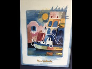 Rosina Wachtmeister - Grote ingelijste tegel “ Ritorno a Porto “. Limited Edition kopen? Bied vanaf 85!
