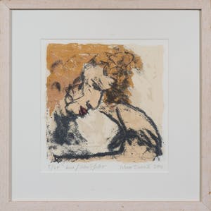 Wim Zurne - zeefdruk Briefschrijfster ingelijst kopen? Bied vanaf 45!