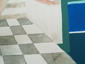 Niet of onleesbaar gesigneerd - originele aquarel van Kirsch, kleurige voorstelling kopen? Bied vanaf 1!