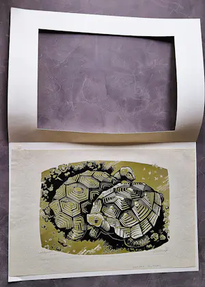 Gerard Gaudaen - Mooie kleuren Houtsnede "schildpadden" - gelimt. oplage (67/225) - potloodges. kopen? Bied vanaf 34!