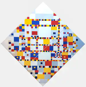 Piet Mondriaan - Victory Boogie Woogie, emaille op metaal (unica, zeer groot) verkauft für € 1700!