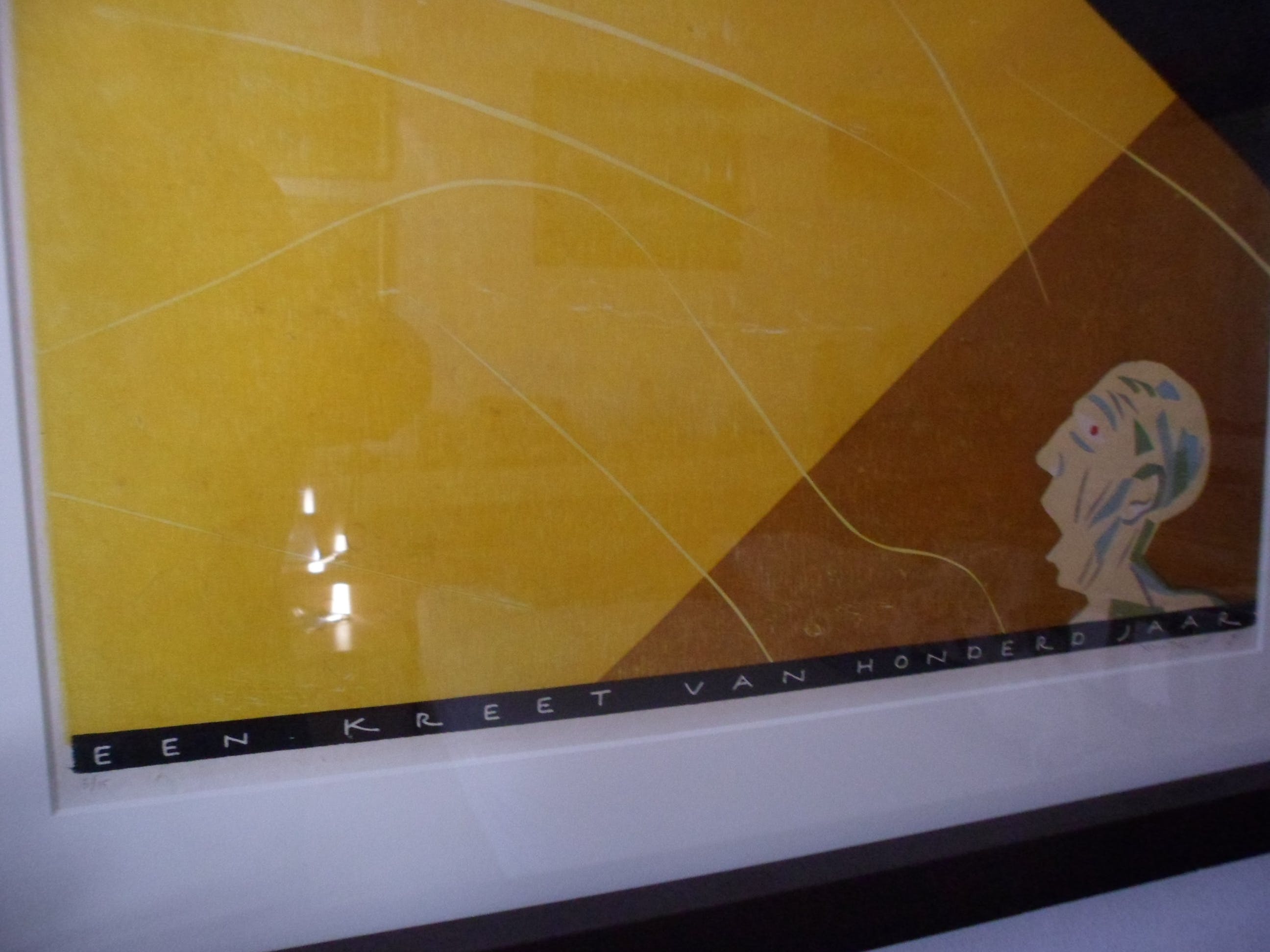 Tom Thijsse - Houtsnede, titel: "Een kreet van honderd jaar" 1995 kopen? Bied vanaf 30!