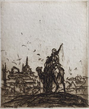 Simon Koene - Kameelruiter bij oosterse stad (4) kopen? Bied vanaf 10!