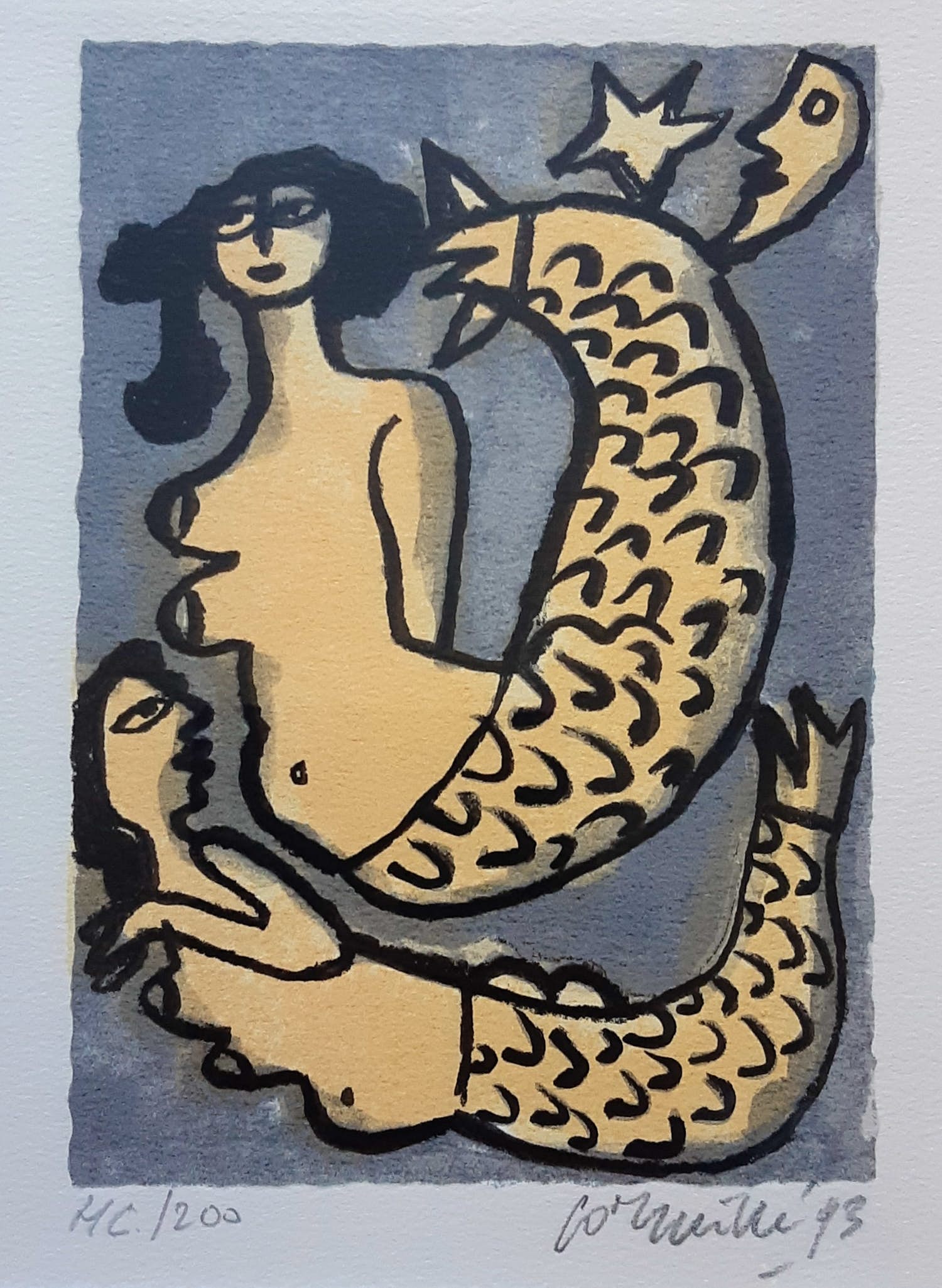 Corneille - " Mémoire de Bali- 4" . Zeefdruk uit 1993. verkocht voor € 170!