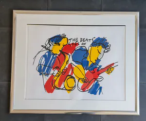 Herman Brood - The Beat Goes On - handgesigneerd - ingelijst - 230 ex. kopen? Bied vanaf 1!