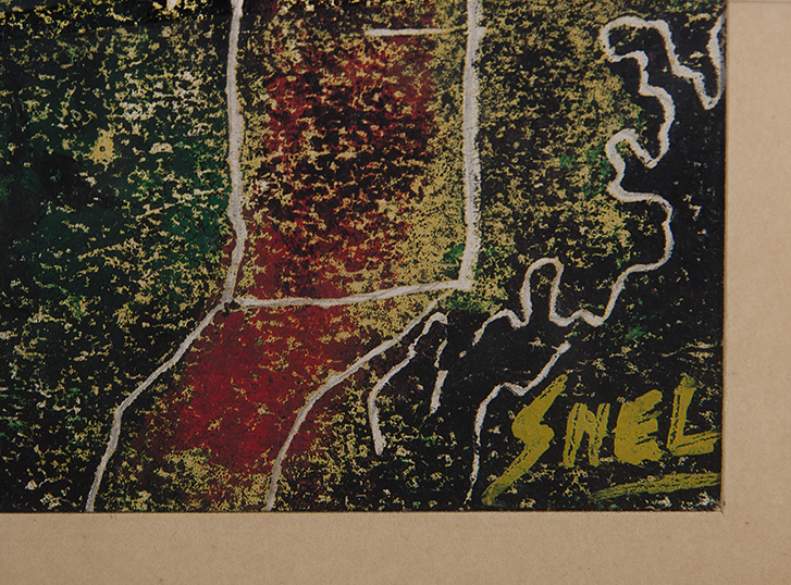 Piet Snel - Dorpsgezicht van de Vogezen - Pastelkrijt en inkt op papier - BKR Groningen 1953 kopen? Bied vanaf 10!