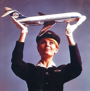 Paul Huf - Foto op dibond, KLM Stewardess 1949 kopen? Bied vanaf 1!