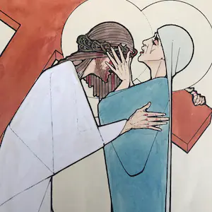 Jos Speybrouck - Via Crucis en de VII Weeën van Maria - 21 ingekleurde litho's - 1928 kopen? Bied vanaf 125!