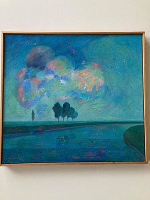 Dirk Breed - Landschap met boompjes kopen? Bied vanaf 1500!