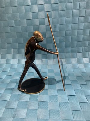Karl Hagenauer - Bronze and brass mod century African warrior kopen? Bied vanaf 150!