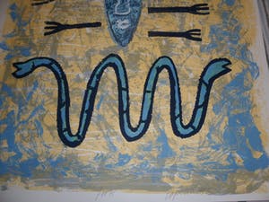 Bettina Lopetro - Zeefdruk, titel, "Fork ". kopen? Bied vanaf 20!